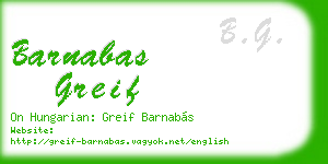barnabas greif business card