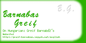 barnabas greif business card